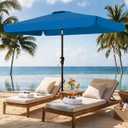 AreShark 6.5 x 10 FT Rectangular Valance Patio Umbrella, Outdoor Umbrella with Tilt and Crank, Market Table Umbrellas W/ 6 Ribs UV Protection for Garden, Deck, Backyard and Pool, Royal Blue