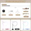 Suction Cup Cat Toys for Indoor Cats,3 in 1 Interactive cat Toys for Indoor Cats,Self Play or Handheld,Feathers & Bells,Realistic Toy Mouse and Silvervine SticksBlack