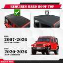 260lb Roof Rack Cross Bars for 2007-2026 Jeep Wrangler & Gladiator Not for Soft Top. With 2 & 4 Door JK JL JT. Heavy Duty Aluminum Crossbars. Rooftop Kayak Bike Cargo Racks