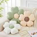 Kcvvcr Flower Throw Pillow, Cute Flower Shaped Pillow Decorative Throw Pillow for Bed Couch, Soft Daisy Pillows Floor Seating Cushion Cushions (14.9 Inch Sage Green)