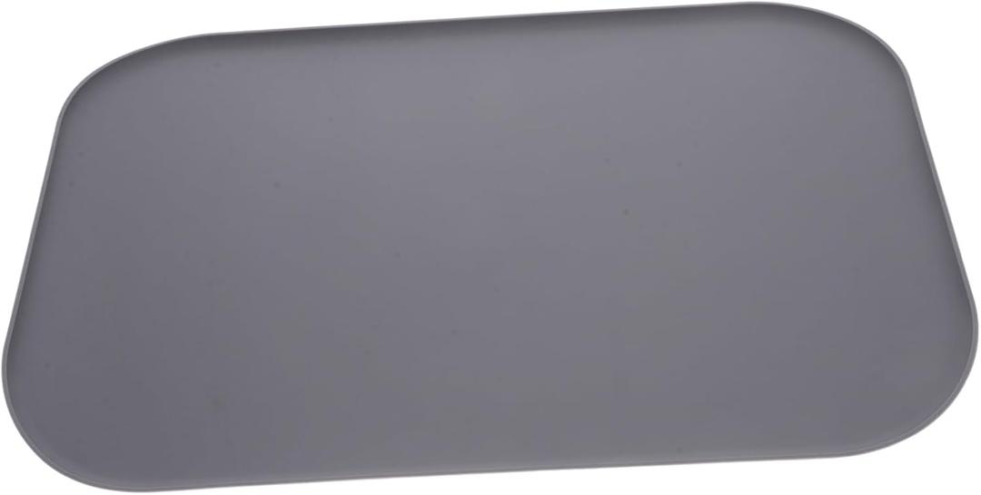 Silicone Pet Feeding Mat Raised Edge Food and Water Bowl Mat for Cats and Dogs Deep Prevents Messy Spills and Keeps Floors (Dark Grey)