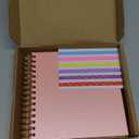 potricher 8 x 8 Inch DIY Scrapbook Photo Album 80 Pages Thick Kraft Blank Pink Paper Memory Book for Wedding and Anniversary Family (Pink, 8 Inch)