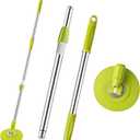 Spin Mop Replacement Handle 360 Degree Spin Mop Pole Handle Replacement Rotating Telescopic Stick for Mop Head, Ideal for Home and Household Cleaning (Green)