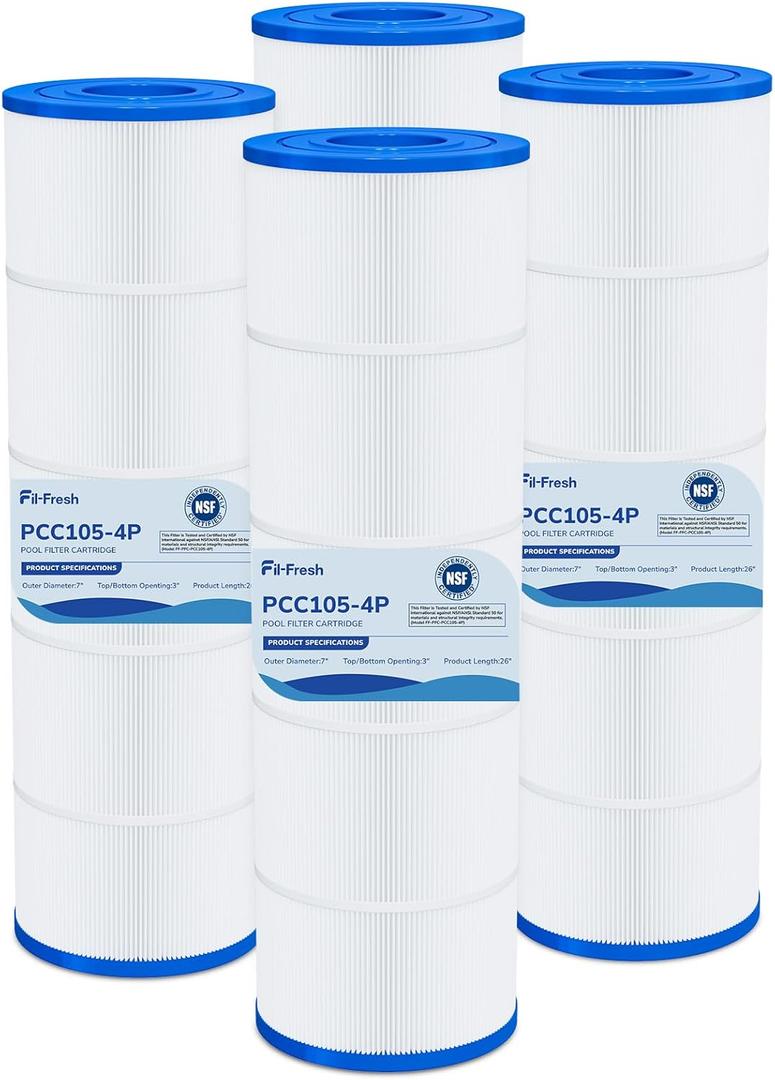 Fil-fresh CCP420 Pool Filter Cartridges Compatible with Pentair Clean & Clear Plus 420, Replacement for Pentair R173576, C-7471, 178584, Pleatco PCC105-PAK4, 4105 sq.ft, 4 Pack