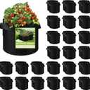 80 Pack 10 Gallons Plant Grow Bag, Vegetable Grow Bags with Handles, Non-Woven Fabric Pots Plant Bags, Garden Planting Bag for Potatoes, Carrots, Tomatoes, Fruits, Flower, Evergreen