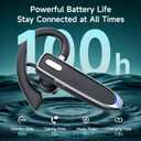 Bluetooth Earpiece Single Ear Business Earbuds with Bluetooth 6.1,Bluetooth Headset for 100H Standby Time,800mAh Battery,Wireless Headset with Mic,Bluetooth Headset for Driving,Work,Trucker,Office