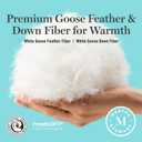 Martha Stewart Goose Feather Down Fiber Cotton Comforter Queen Size, Feather Duvet Insert Queen, Hotel Collection Hypoallergenic Comforter 50oz Light Warmth 90 x 90 Inch White