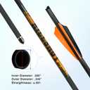 Crossbow Bolts 20 Inch 400 Grain Carbon Crossbow Arrows .003/.001 Straightness with 3 Inch Vanes, Moon Nock (Pack of 6)