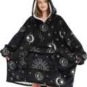 Fiosnow Sun and Moon Blanket Hoodies for Women and Men Adult Oversize Wearable Blanket Hoodies for Soft and Warm