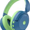 iClever BTH20 Active Noise Cancelling Headphones for Kids, 60H Play Time,Type C Fast Charging, Safe Volume 80dBA, Bluetooth5.4, AwardWinning Kids Headphones Wireless for iPad Tablet Airplane, Blue