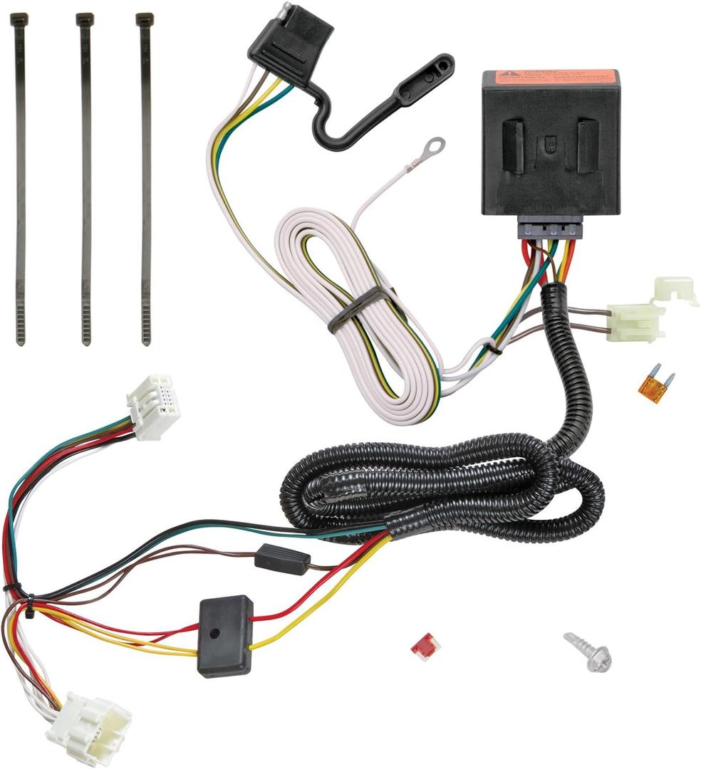 Tekonsha T-One T-Connector Harness, 4-Way Flat, Compatible with Select Honda CR-V, Black