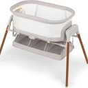 Chicco LullaGlide Plus Electronic 3-in-1 Baby Bassinet, Gliding and Portable Bassinet, Waterproof Mattress and Fitted Sheet, Includes Carry Bag for Travel, Serene/Beige, One-Size