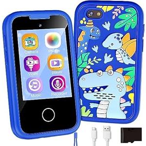 Kids Phone for Boys, Toddler Smart Phone for Girls 3 4 5 6 7 8 Years Old, Birthday Gift for Boys Age 3-8, Pretend Play Toy Phone, Fake Cell Phone with Games, MP3 Music Player(Blue)