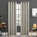 Sun Zero Soho 2-pack Blackout Energy Efficient Grommet Curtain Panel Pair, 54" x 120", Pearl (Pearl Off-white)