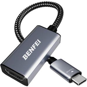 BENFEI USB C to HDMI Adapter 4K@60Hz, USB Type-C to HDMI Adapter [Thunderbolt 3/4/5 Compatible] with iPhone 15 Pro/Max, MacBook Pro/Air 2023, iPad Pro, iMac, S23, XPS 17, Surface Book