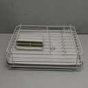 Kitsure Dish Drying Rack for Kitchen Counter, Stainless Steel Sink Organization and Storage Essentials with Cutlery Holder, Home and Appartment Decor, 12''W x 15.5''L, Light Grey