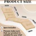 Kigley Chaise Lounge Cushions 75 x 22 x 5 Inches Soft Lounge Chair Cushion Spring/Summer Seasonal Replacement for Outdoor Indoor Home Office(Beige,2 Pcs)