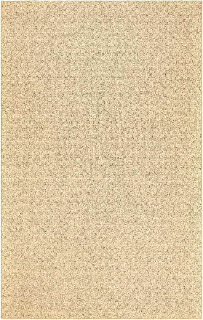 Garland Rug Town Square Beige Tan 8' x 10' Non Slip Area Rug for Living Rooms & Hallways, Stylish & Durable for High-Traffic Areas