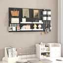 Pegboard Combination Kit, 8 Peg Boards and 30 Accessories Modular Hanging Black Pegboard for Wall, Office Organizer, Keys Holder, Nursery Storage, 44"x22"