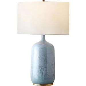 Light Blue Ceramic Table Lamp, Modern Ceramic Blue Lamps, Simple Bedroom Bedside Table Lamp,for Living Room Farmhouse Bedside Lamps Boho Lamps