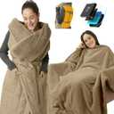 ZonLi Electric Wearable Heated Blanket, 2-in-1 Design Portable Cordless Heated Blankets Battery Operated Heated Shawl Blanket, Rechargeable Power Bank for Home, Office, Travel, Gift for Christmas