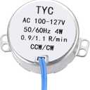 uxcell Synchronous Motor AC 100-127V 0.9-1.1RPM 50-60Hz CCW/CW 4W D Shaft