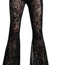 Instobig Gothic Black Pants Grunge Bottoms High Waisted Boho Hippie M