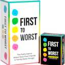 FIRST TO WORST Party Game + After Dark Expansion Set - Card Game About How Your Friends & Family Rank Things, Stocking Stuffers & Board Games Night with Polarizing Priorities