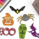 Anditoy 60 PCS Wooden Slices Hanging Ornaments Halloween Crafts for Kids DIY Decorations Indoor Party Supplies