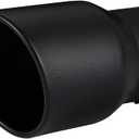 TriTrust Exhaust Tip, 2.5-3 inch inlet adjustable,Fit 2.5''/2.75''/3'' Outer diameter Tailpipe, 4.5'' Outlet 7'' Long Muffler Tip, Black Powder Coated Stainless Steel Tail Tip