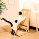 Cat Scratcher, 180Angles Cat Scratcher, 23.6'' Cat Scratch Pad W/Toy Balls, Cat Scratch Pad for Indoor Cats Kitties, Cats Scratching Board W/Adjustable Shape, 2-Sided Sisal Design