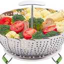 LHS Steamer Basket, Stainless Steel Vegetable Steamer Basket Insert for Veggie Fish Seafood Cooking, Expandable to Fit Various Size Pot (7.5" to 11.4") L