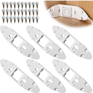 Cinnvoice 6 Pack Gable Light Clips Compatible with Govee H705 H805 Permanent Outdoor Lights with Screws a Variety of Roof Pitches Cable Management (White)