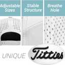 Tittiess Golf Hats Flat Bill for Men Women,Funny Titties Golf Gifts Baseball Cap for Adults Humor (White)