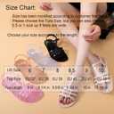 Women Sandals Jelly Shoes Flats Size 9 Beige T-Strap Crystal Jellies Slides Clear Rain Slippers Glitter Summer Beach Retro (11, Black)