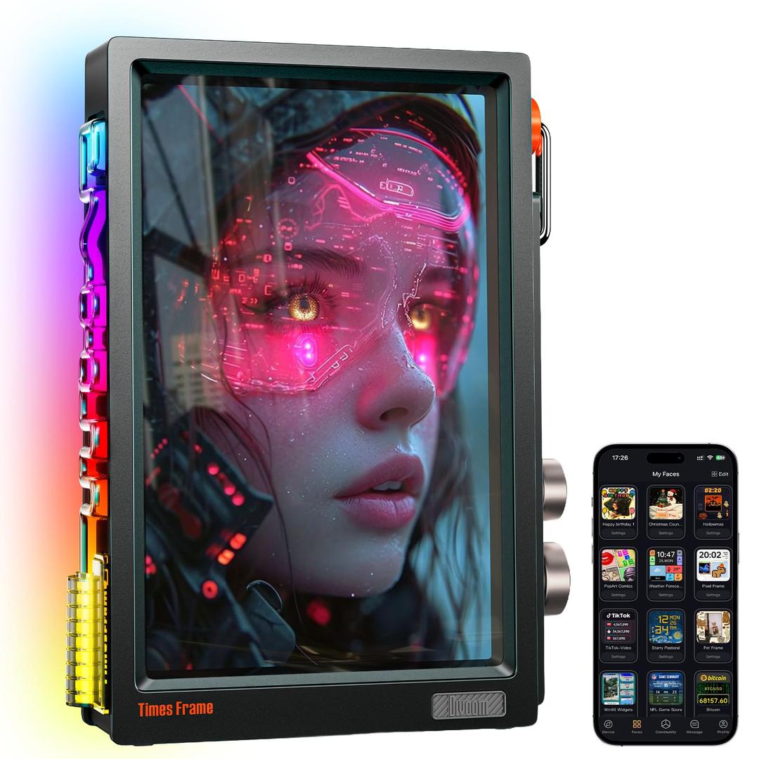 Divoom Times Frame – 10.1" WiFi 6 Digital Picture Frame & Smart Desk Display, No Subscription | 64GB | Send Photos, Videos & AI Styles + Live Widgets (Weather, Calendar, etc)–Perfect Personalized Gift