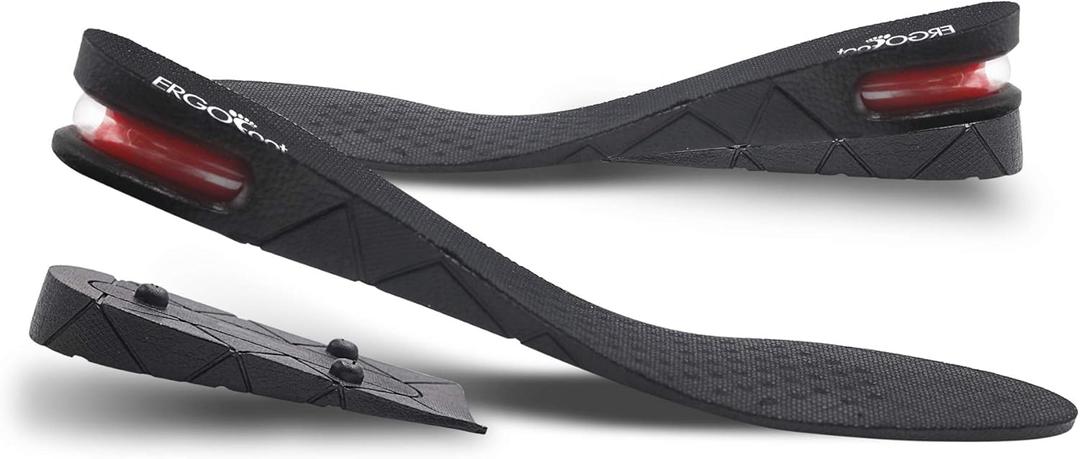 ERGOfoot Height Increase Insoles for Men Women, Adjustable Invisible Shoe Lifts & Height Boosters, Fits Dress Shoes & Casual Footwear - Height Increase Soles & Inserts