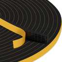 33Ft Door Weather Stripping, (1/2in x 1/4in), Strong Adhesive, Sound Proof, Door Insulation, Weatherproof Foam Tape for Doors, Weatherstripping for Doors Frames, Windows