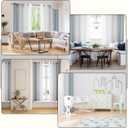 Set of 2 Chiffon Ombre Sheer Curtains, Gradient Window Curtain Panels Drapes, Grommet Top Semi Sheer, Voile Window Treatment for Girls Bedroom, Living Room, Patio Door, 52 x 63 in, Blue-Grey