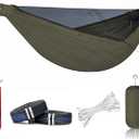 Onewind 11ft Camping Hammock with Mosquito Net and Structure Ridgeline, Lightweight Portable Hammock with 12ft Tree Straps Ideal for Outdoor Hiking Backpacking, OD Green