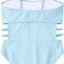 Women Cut Out One Piece Swimsuit Slimming Sexy Tummy Control Bathing Suit Swimwear (L)