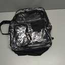 PACKISM Clear Backpack for School - 18 Inch Extra Large Heavy Duty Clear Bookbag for Boys, See Through PVC Transparent School Backpack with 3 Front Pockets, Black (Age 12+)