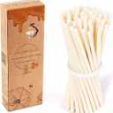 Pure Beeswax Candles, 6.3" Decorative Thin Taper Candles,Honey Scented, Dripless, Smokeless, 30min Burn Time for Birthday, Dinner, Prayer, Church, Hanukkah, Christmas (White, 50 pcs)