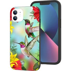 Fashion Case for iPhone 11, Cute Hummingbirds Gather Honey Shockproof Clear Design Pattern Slim Soft Protective Case
