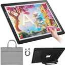 ZEXALIGHT A3 Rechargeable Light Box for Diamond Painting, 8 Adjustable Angles LED Light Pad with 3 Color Temp., 8 + Stepless Dimming, 2500mAh Battery, Light Table for Artists Tracing Drawing (Black)