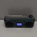 Small Digital FM Radio Bluetooth Speaker, Handheld Rechargeable Radio Wireless Speaker, LCD Display, Double Speakers, Headphone Jack, Support USB/Micro SD Card MP3 Play for Home Outdoor (No AM)