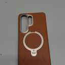 TORRAS Ostand Q3 VegSkin for Samsung Galaxy S26 Ultra Case Leather, 360 Magnetic Stand, Fit for MagSafe, Premium Vegan Leather Case for S26 Ultra Case, Microfiber Lining, Amber Brown