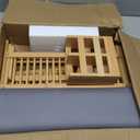 Greenual Bamboo Dish Drying Rack with Utensil Holder, 3 Tier Collapsible Dish Rack, Wooden Dish Racks for Kitchen Counter, Large Folding Drying Holder with Absorbent Dish Drying Mat (Natural)