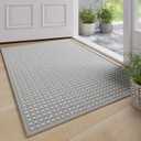 Bulijojo Microfiber Dirt Trapper Door Mat, 32"x48" Entryway Mat Grey