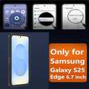 for Samsung S25 Edge Case [Compatible with MagSafe] with HD Tempered Glass Screen Protector, for Galaxy S25 Edge Heavy Duty Shockproof Protection Rugged Phone Cover(with Belt Clip-Black-MAG)